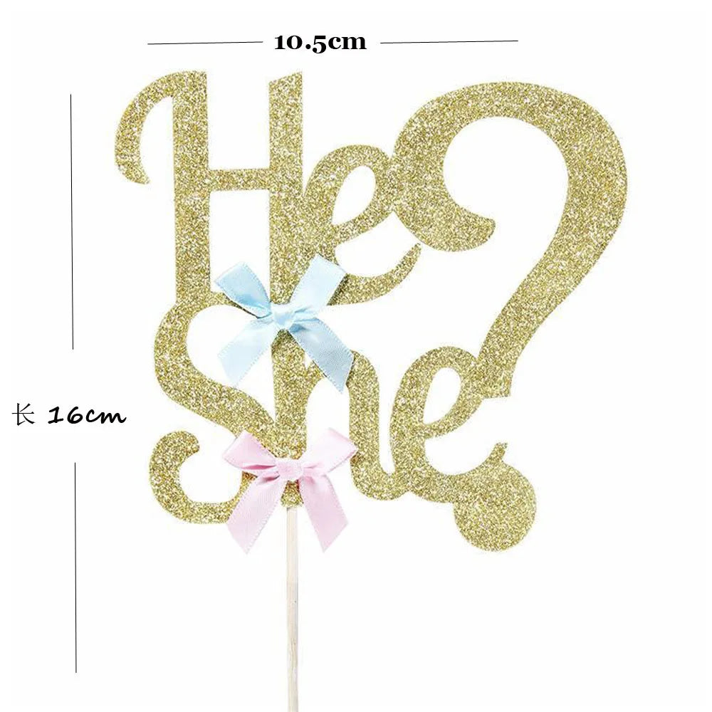 Baby Gender Reveal Cake & Cupcake Toppers