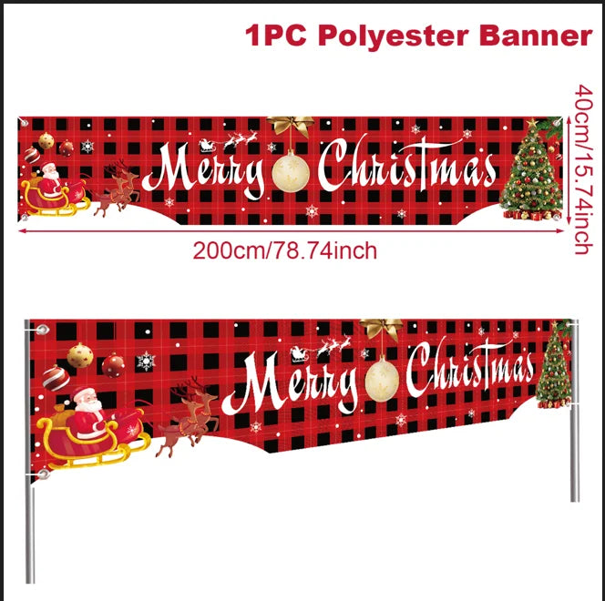 Outdoor Christmas Banner Holiday Decor