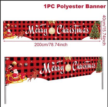 Outdoor Christmas Banner Holiday Decor