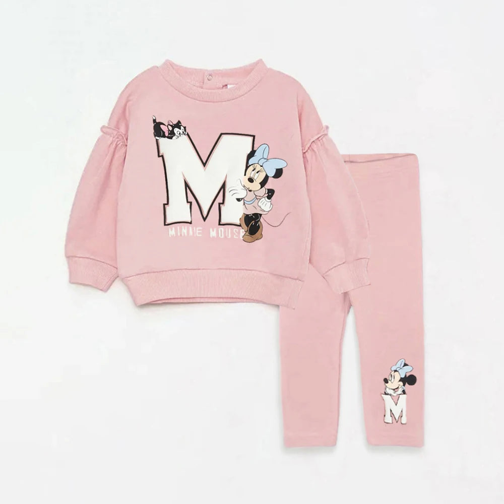 Baby & Toddler Girl Minnie Mouse Outfit Set 2Pcs (Sweatshirt + Leggings)