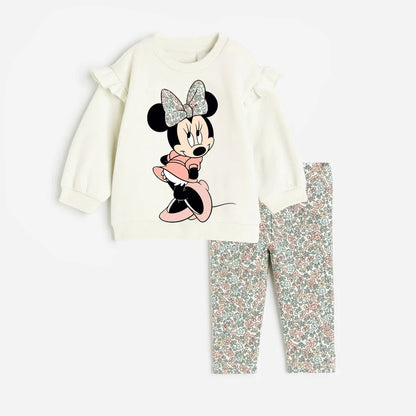 Baby & Toddler Girl Minnie Mouse Outfit Set 2Pcs (Sweatshirt + Leggings)
