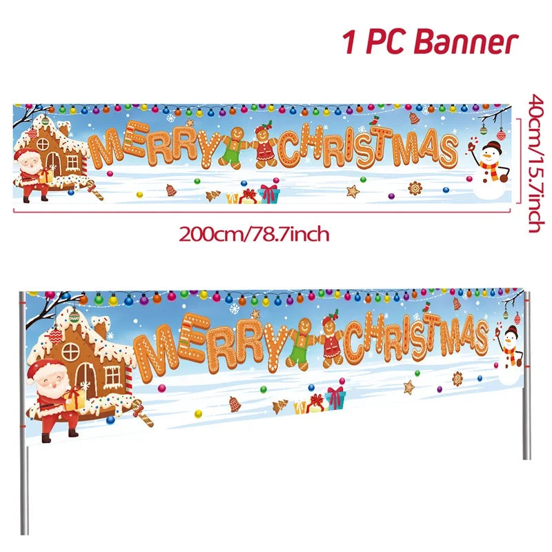 Outdoor Christmas Banner Holiday Decor