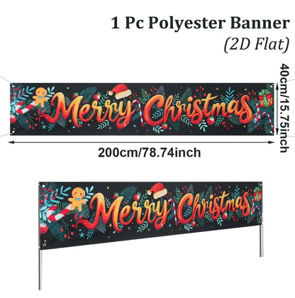 Outdoor Christmas Banner Holiday Decor