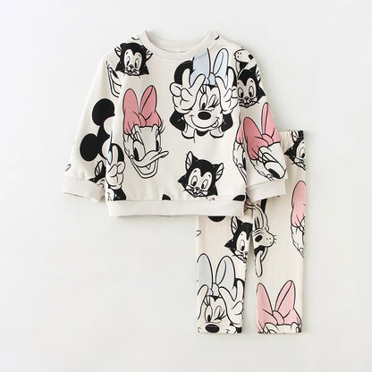Baby & Toddler Girl Minnie Mouse Outfit Set 2Pcs (Sweatshirt + Leggings)