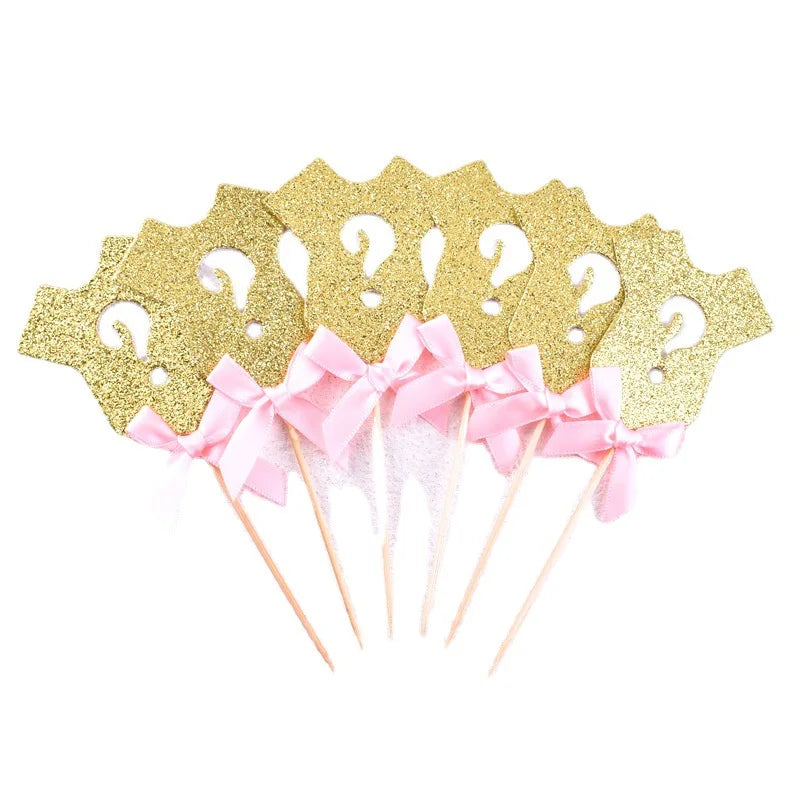 Baby Gender Reveal Cake & Cupcake Toppers