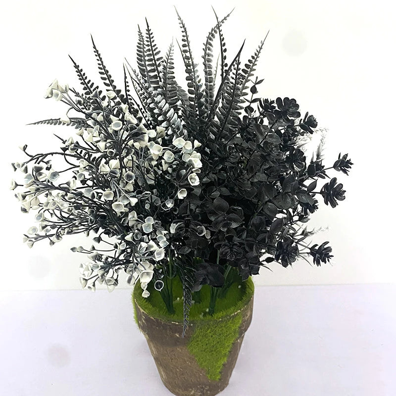 Halloween Black Artificial Plant Decor