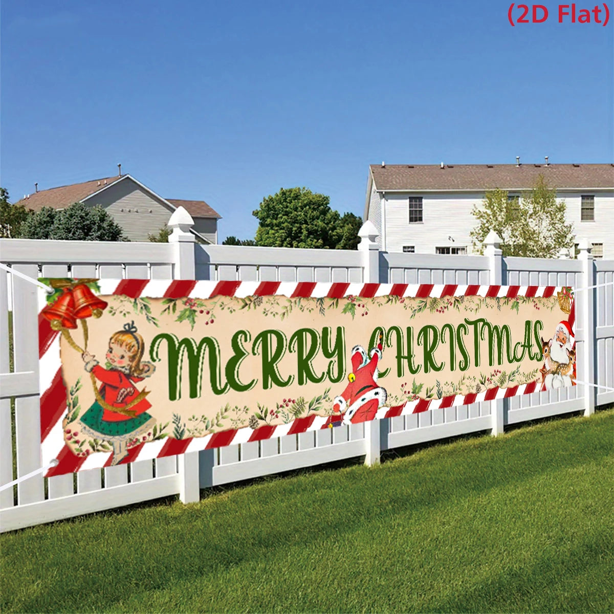 Outdoor Christmas Banner Holiday Decor