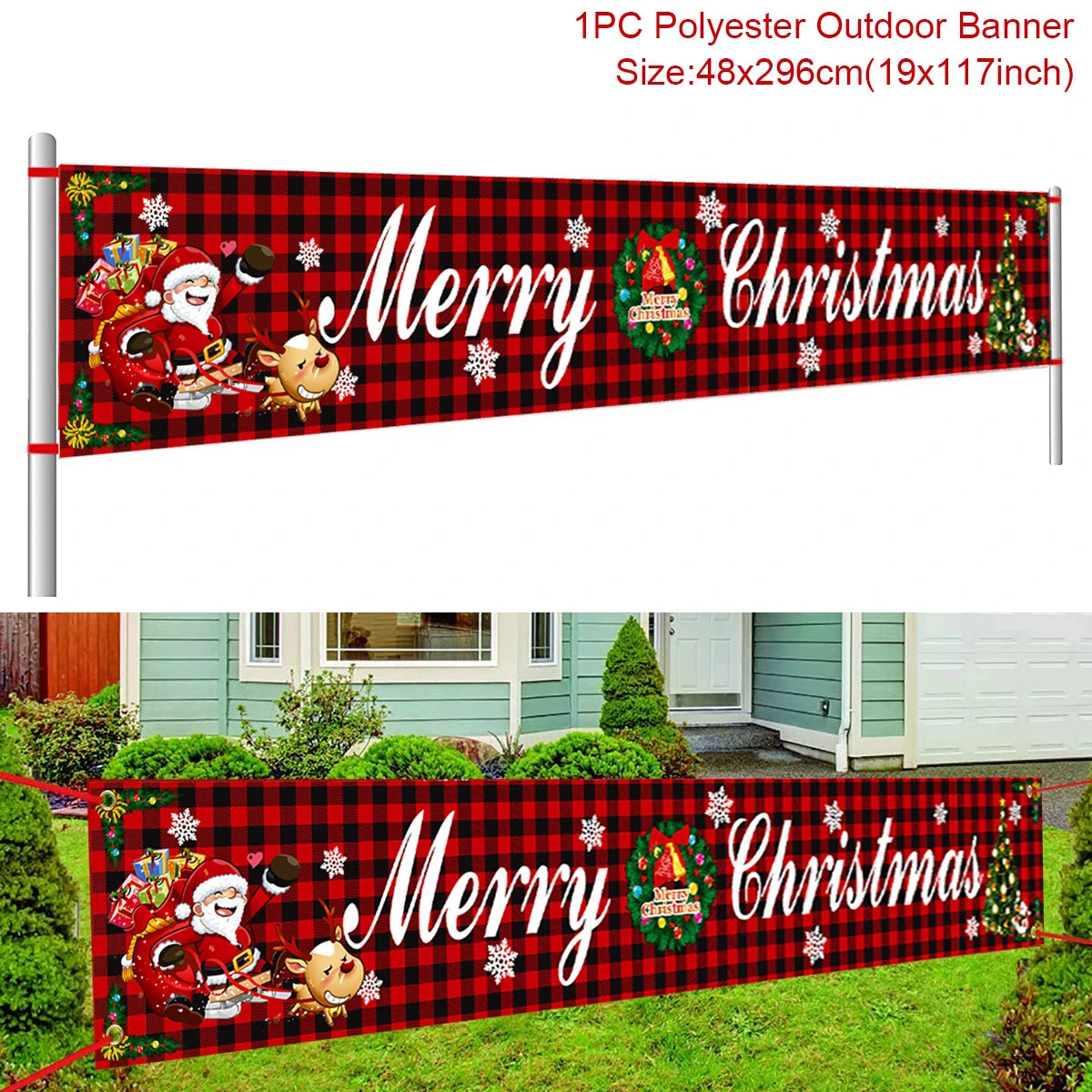 Outdoor Christmas Banner Holiday Decor