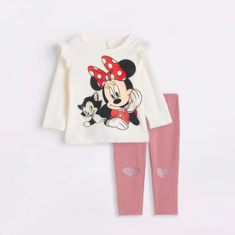 Baby & Toddler Girl Minnie Mouse Outfit Set 2Pcs (Sweatshirt + Leggings)