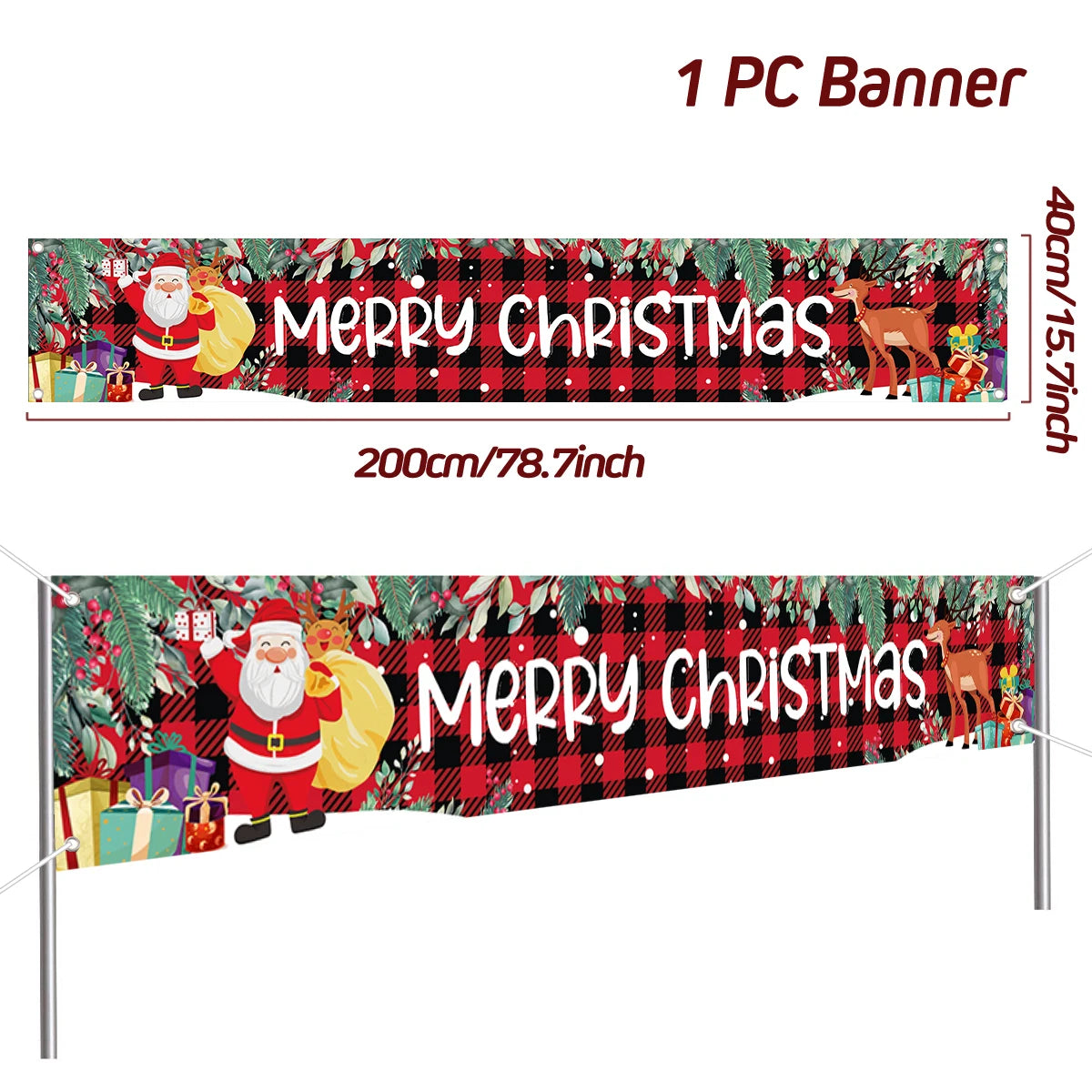 Outdoor Christmas Banner Holiday Decor