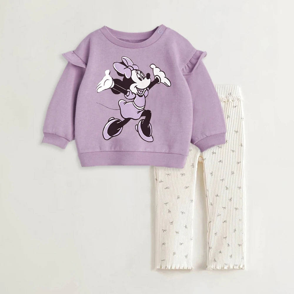 Baby & Toddler Girl Minnie Mouse Outfit Set 2Pcs (Sweatshirt + Leggings)