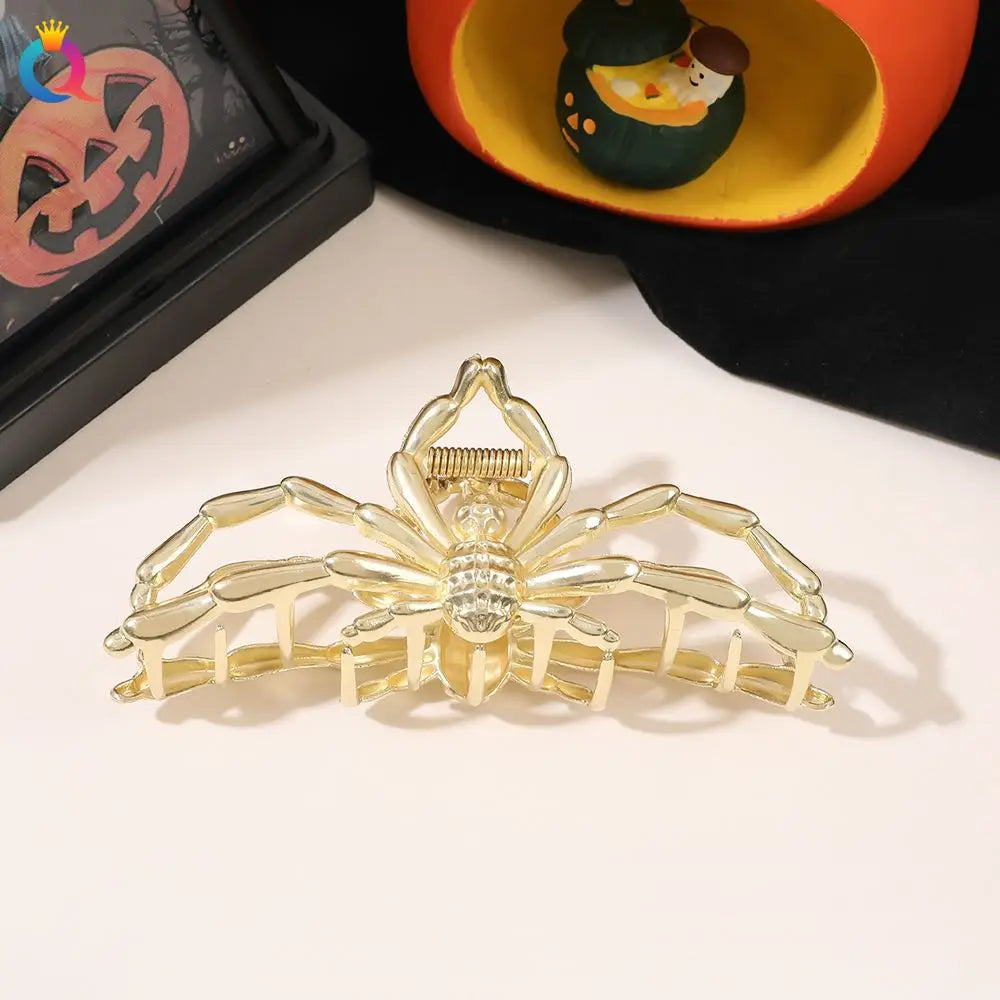 Halloween Spider Hair Claw Clip with Pearl Design