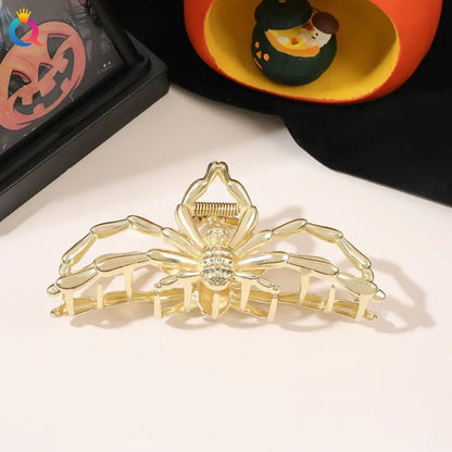 Halloween Spider Hair Claw Clip with Pearl Design