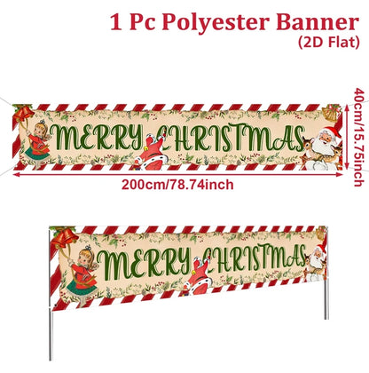 Outdoor Christmas Banner Holiday Decor