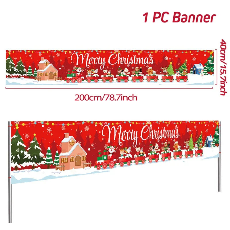 Outdoor Christmas Banner Holiday Decor
