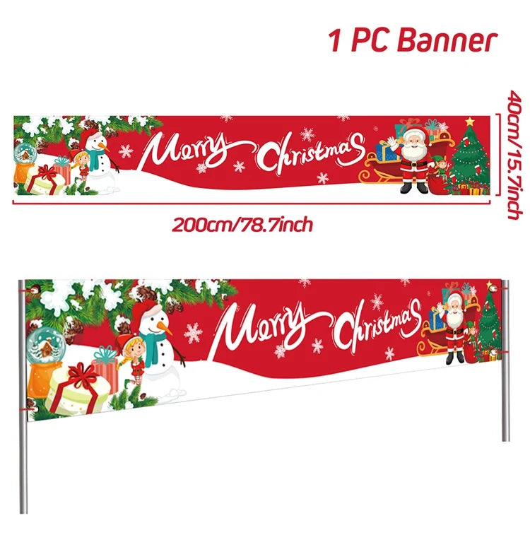 Outdoor Christmas Banner Holiday Decor