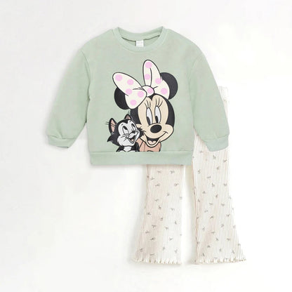 Baby & Toddler Girl Minnie Mouse Outfit Set 2Pcs (Sweatshirt + Leggings)