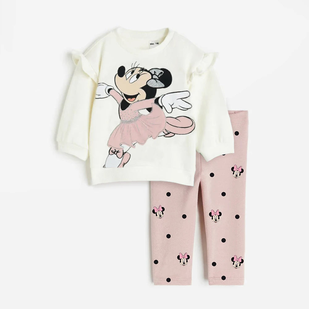 Baby & Toddler Girl Minnie Mouse Outfit Set 2Pcs (Sweatshirt + Leggings)