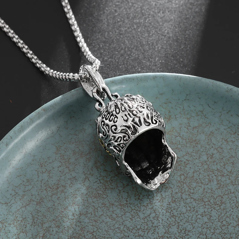 Retro Mechanical Skull Pendant for Men
