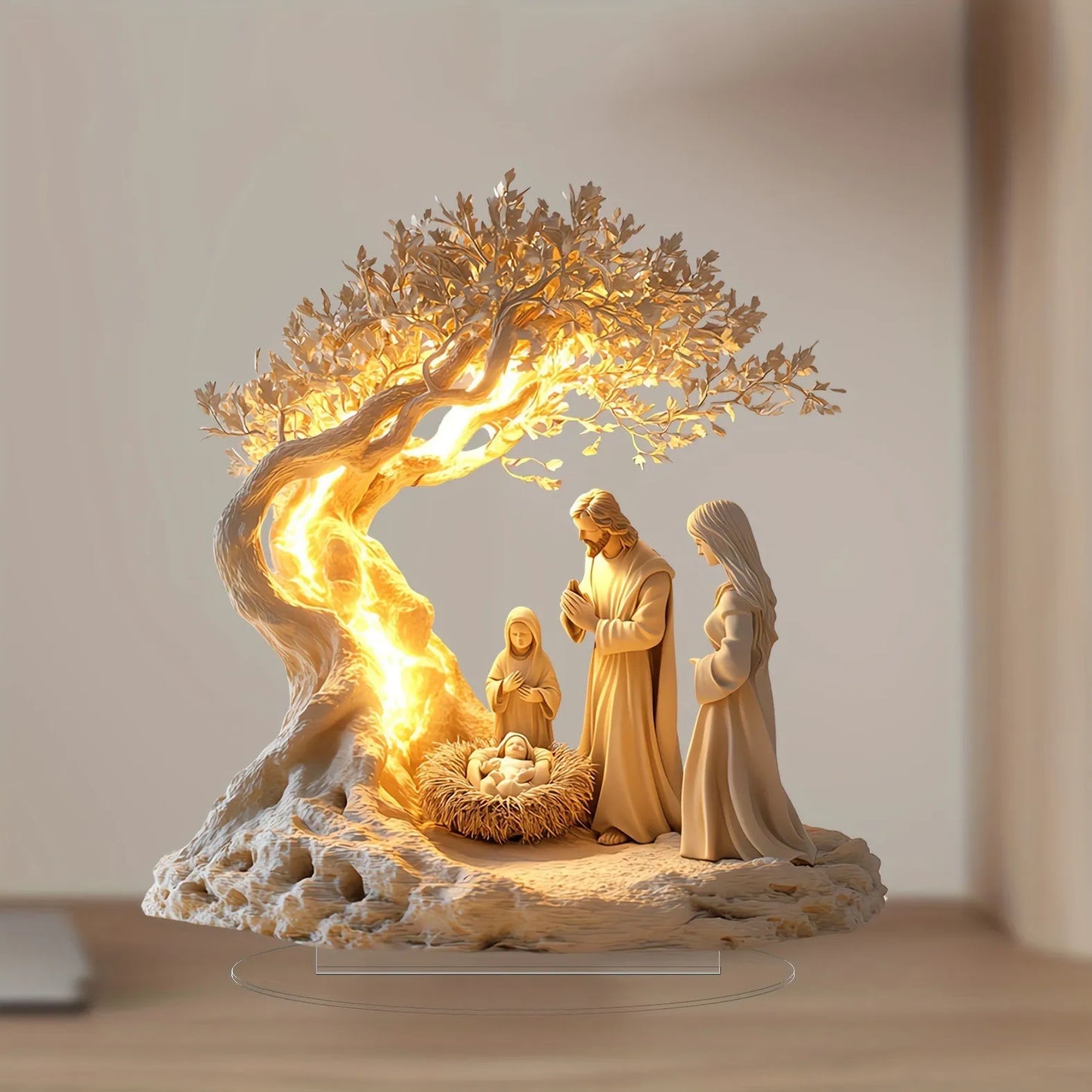 1 piece desktop decoration statue of Jesus, Tree of Life, newborn home decoration ornament. Gifts for children