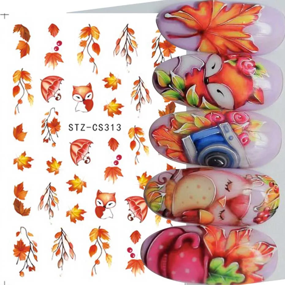 3D Cartoon Halloween Design Nail Stickers Fall Nail Art