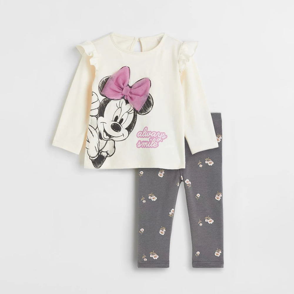 Baby & Toddler Girl Minnie Mouse Outfit Set 2Pcs (Sweatshirt + Leggings)