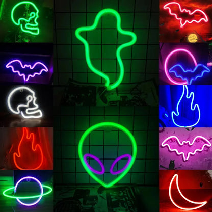 Halloween LED Neon Wall Decor - USB or Battery Powered