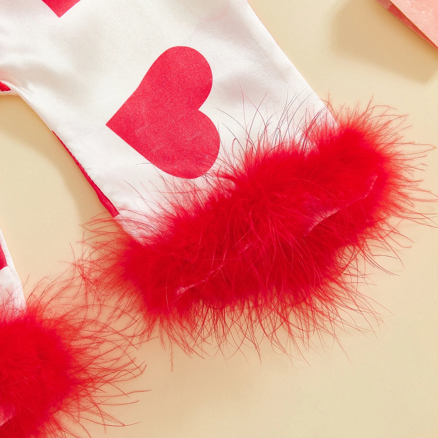 Baby Girl Romper Long Sleeve Lapel Collar Heart Print Jumpsuit Pajamas