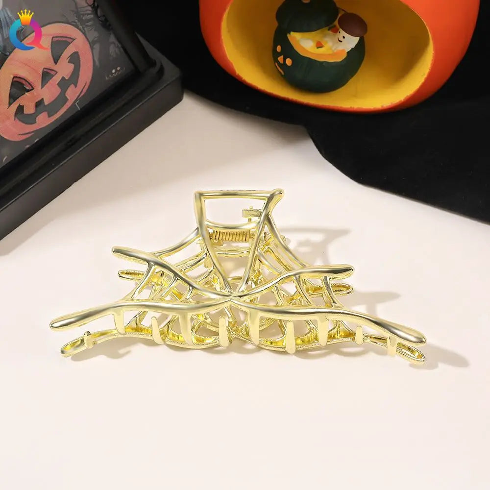 Halloween Spider Hair Claw Clip with Pearl Design