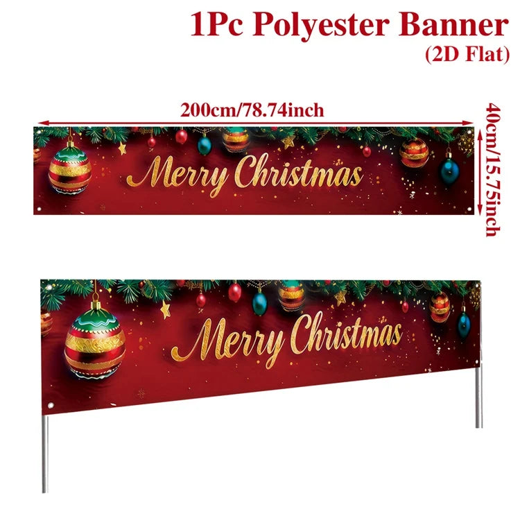 Outdoor Christmas Banner Holiday Decor
