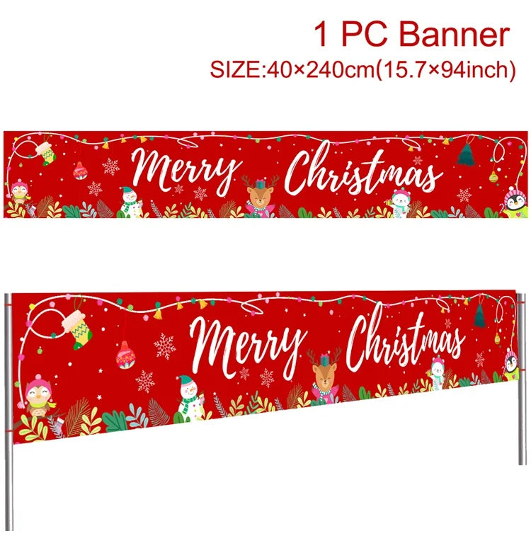 Outdoor Christmas Banner Holiday Decor