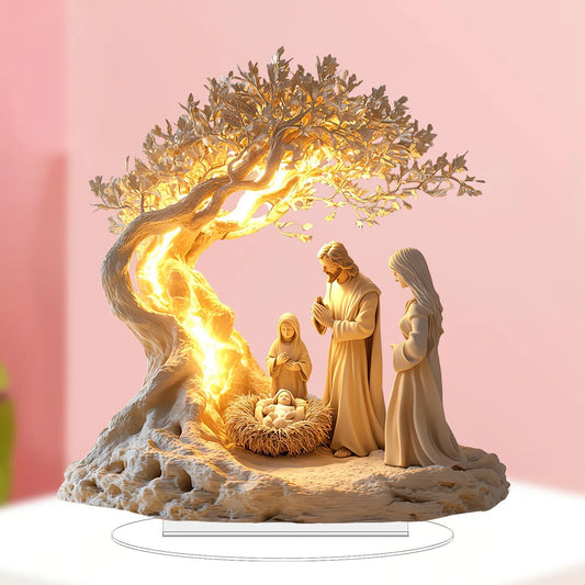 1 piece desktop decoration statue of Jesus, Tree of Life, newborn home decoration ornament. Gifts for children