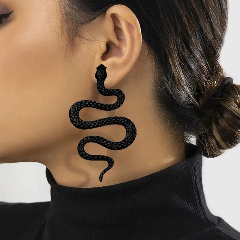 Halloween Snake Stud Earrings for Women 2pcs