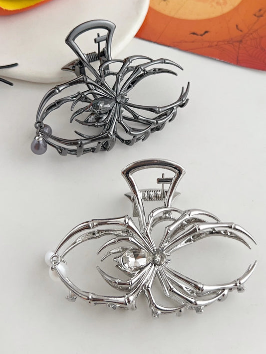 Halloween Spider Hair Claw Clip with Pearl Design