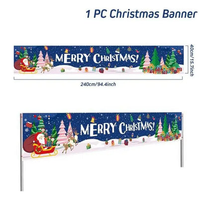 Outdoor Christmas Banner Holiday Decor