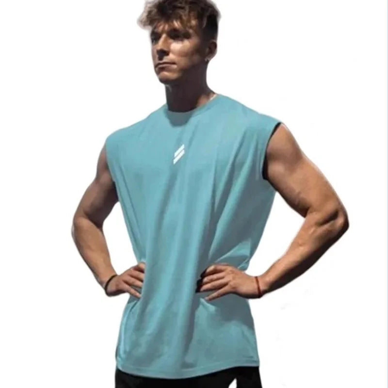 Mens Summer Fitness Sports Tank Top Breathable Mesh Activewear