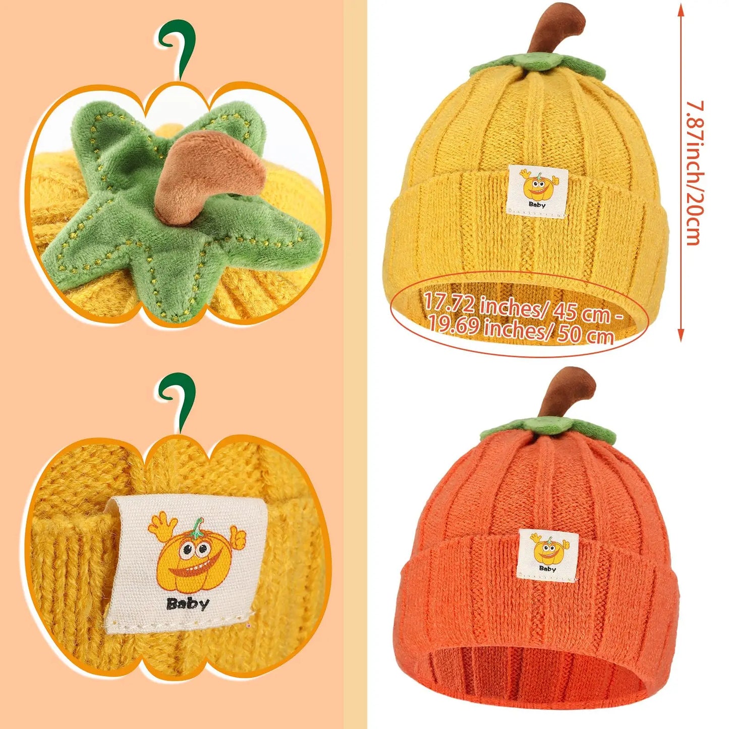 Halloween Pumpkin Beanie for Infants & Toddlers