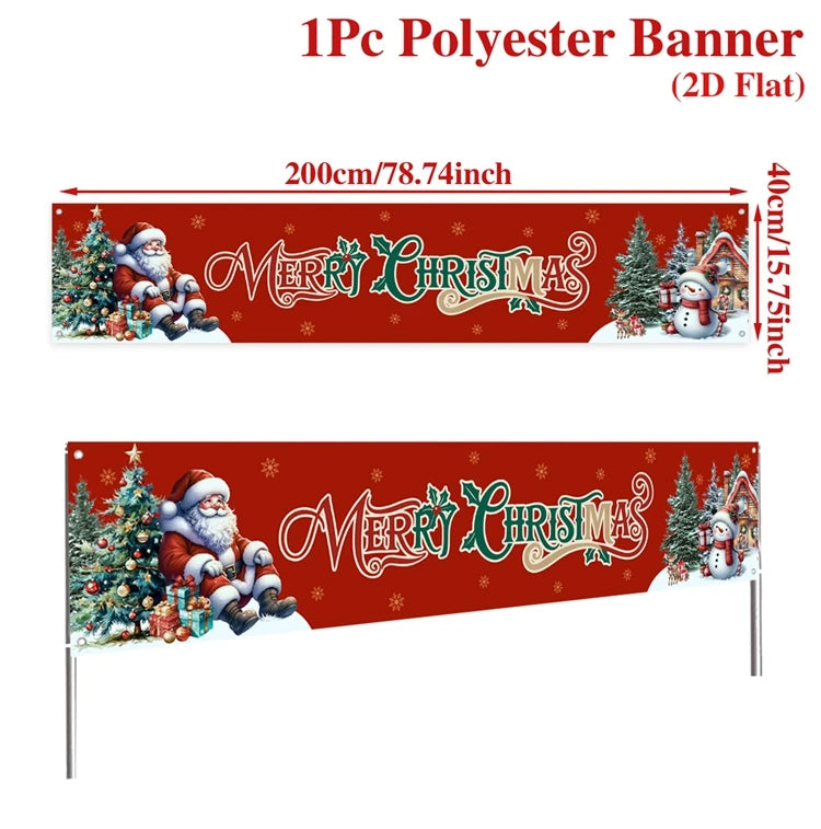 Outdoor Christmas Banner Holiday Decor