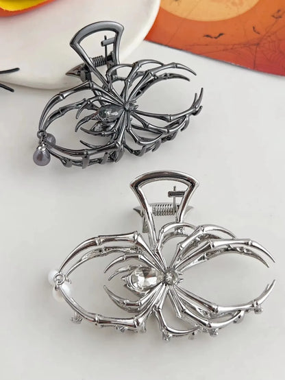Halloween Spider Hair Claw Clip with Pearl Design