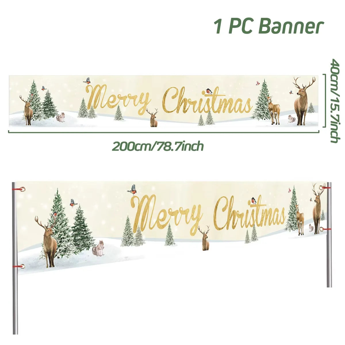 Outdoor Christmas Banner Holiday Decor