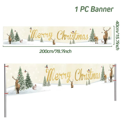 Outdoor Christmas Banner Holiday Decor