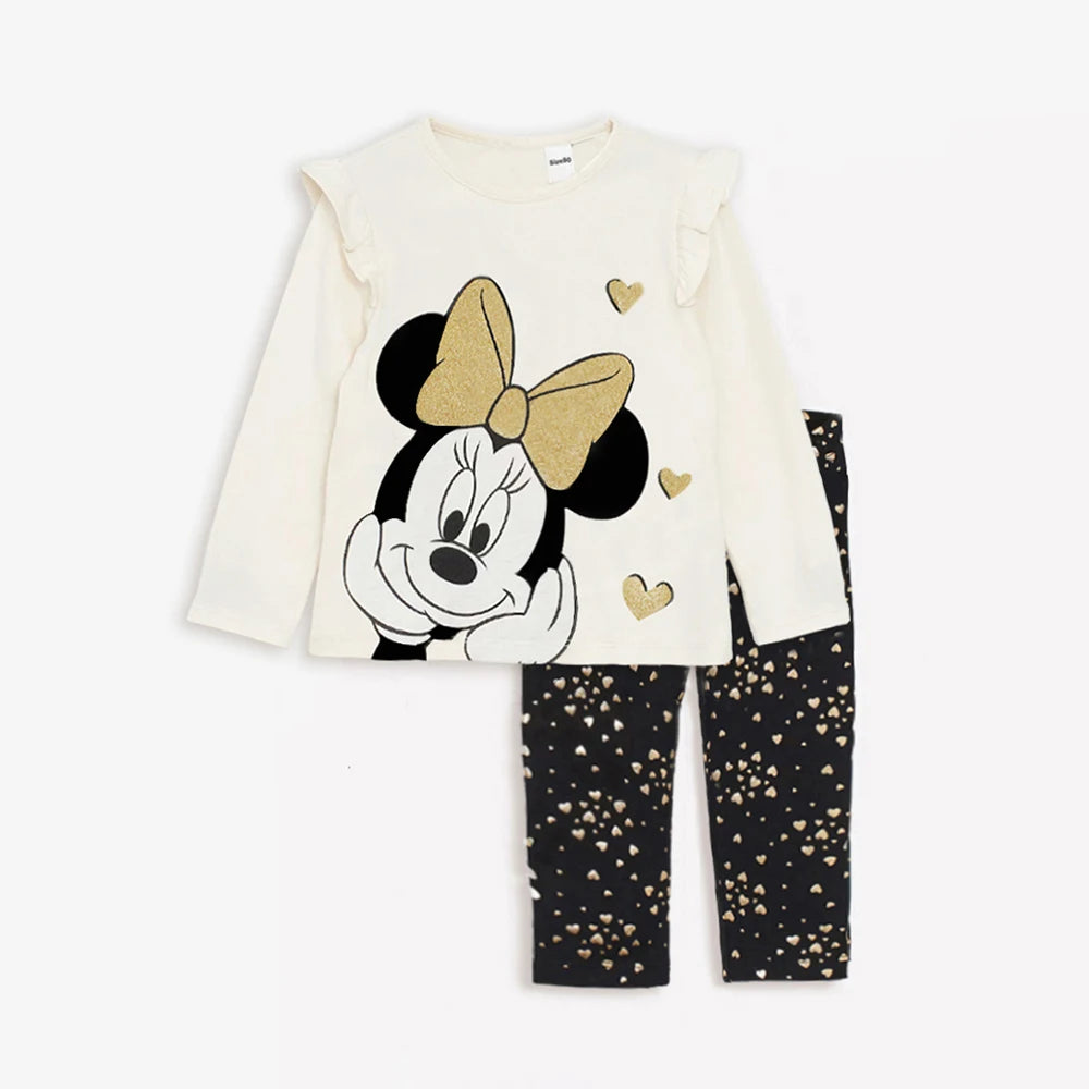 Baby & Toddler Girl Minnie Mouse Outfit Set 2Pcs (Sweatshirt + Leggings)
