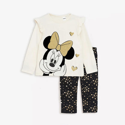 Baby & Toddler Girl Minnie Mouse Outfit Set 2Pcs (Sweatshirt + Leggings)